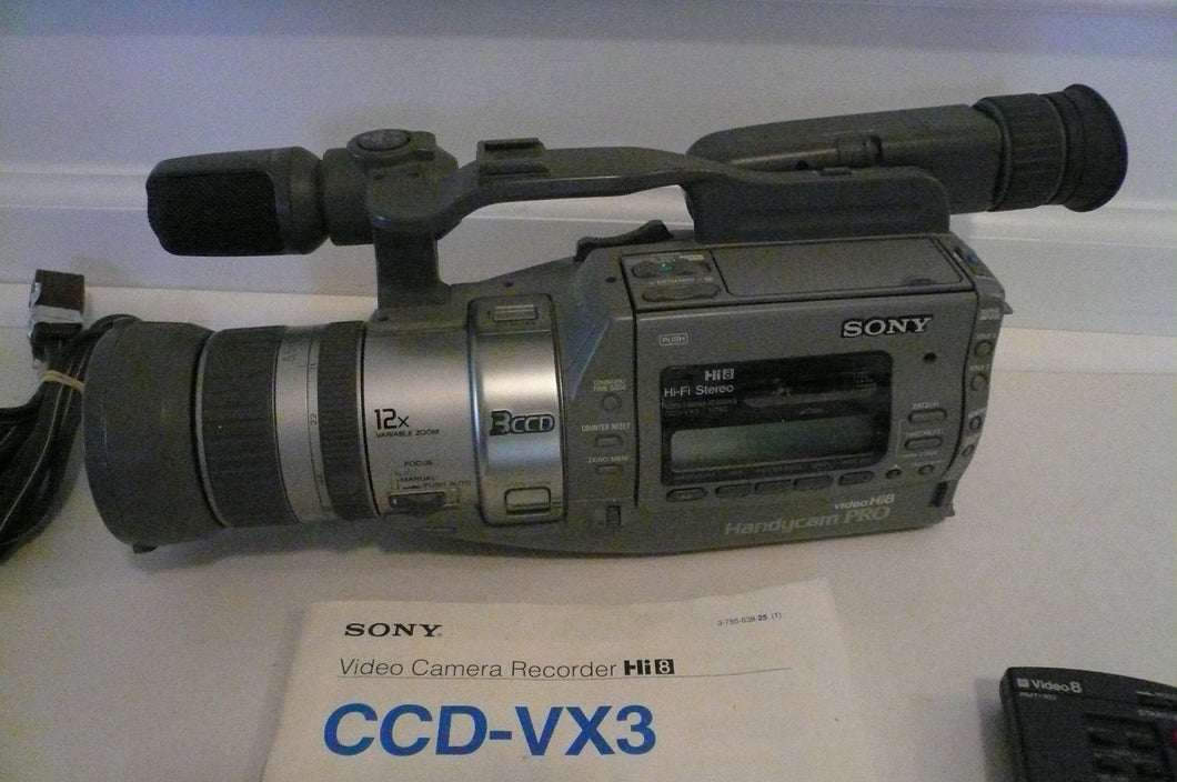 Repair service Sony CCD-VX3 Hi8 three CCD camcorder