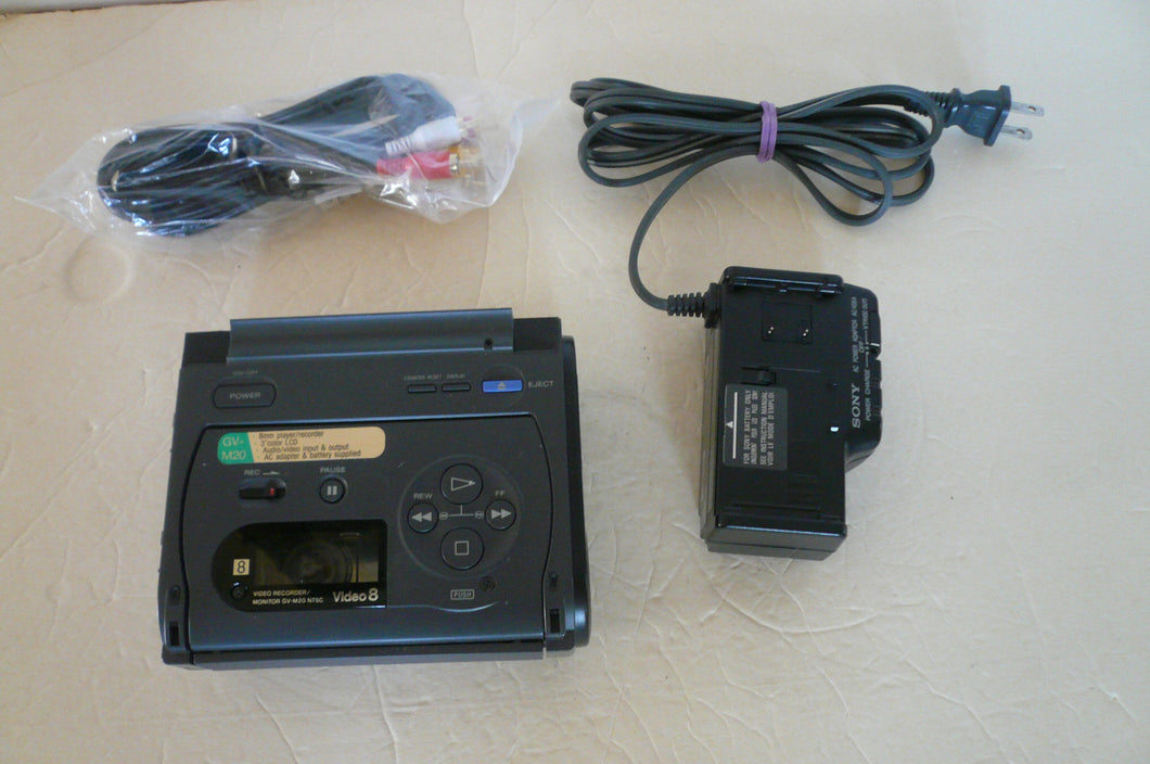 Sony GV-M20 NTSC video walkman plays 8mm video8 tapes.
