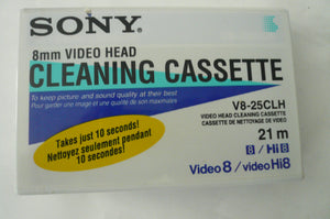 Sony V8-25CLH 8mm Hi8 digital8 video head cleaning cassette