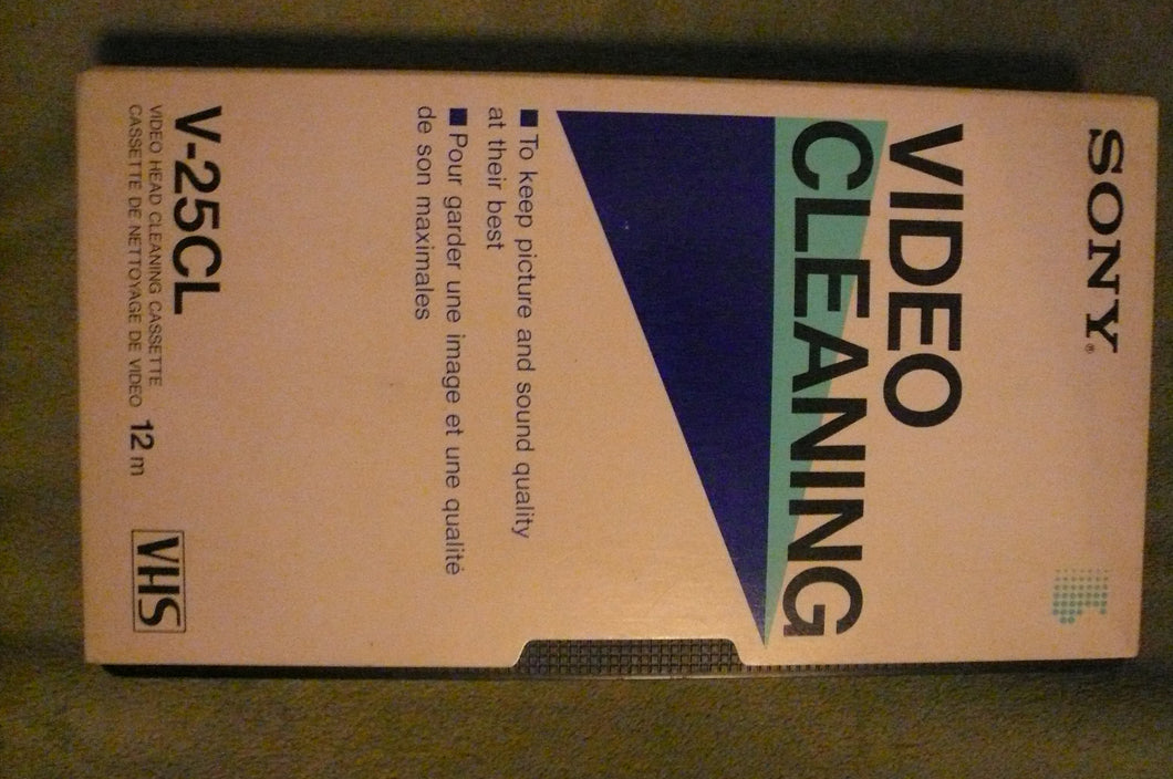 Sony V-25CL VHS , SVHS video head cleaning tape