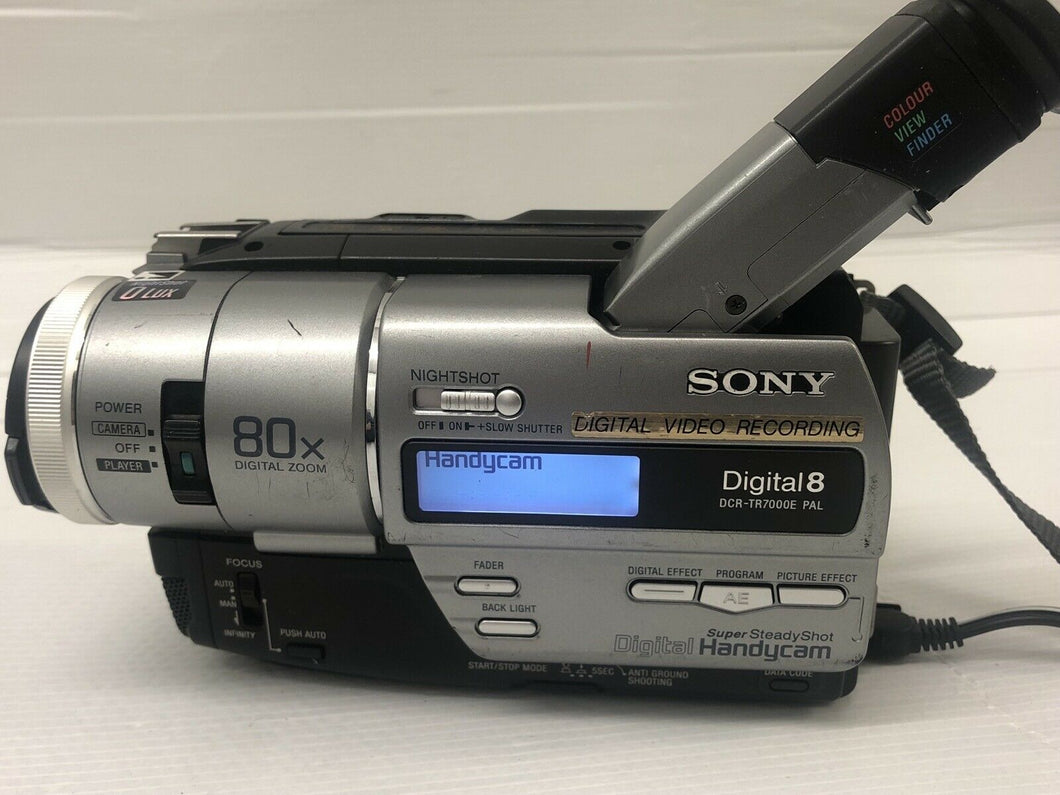 Sony DCR-TR7100e digital8 pal system camcorder plays 8mm Hi8 digital8 in Pal & NTSC