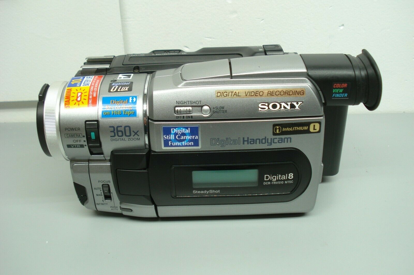 sony DCRTRV510 digital8 stereo NTSC camcorder plays 8mm Hi8 digital8