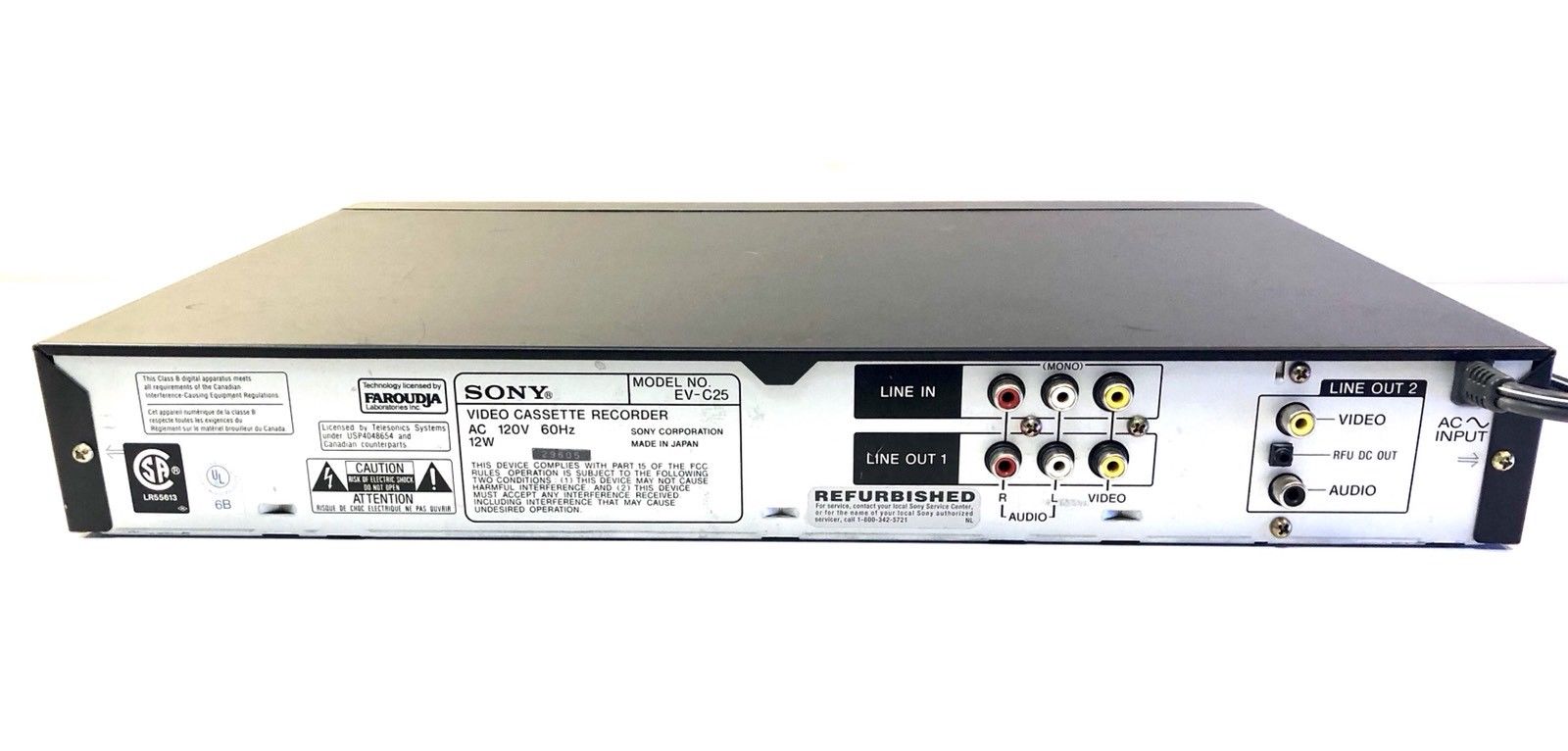 sony EVC25 8mm video8 heavy duty stereo NTSC VCR I & N Electronics